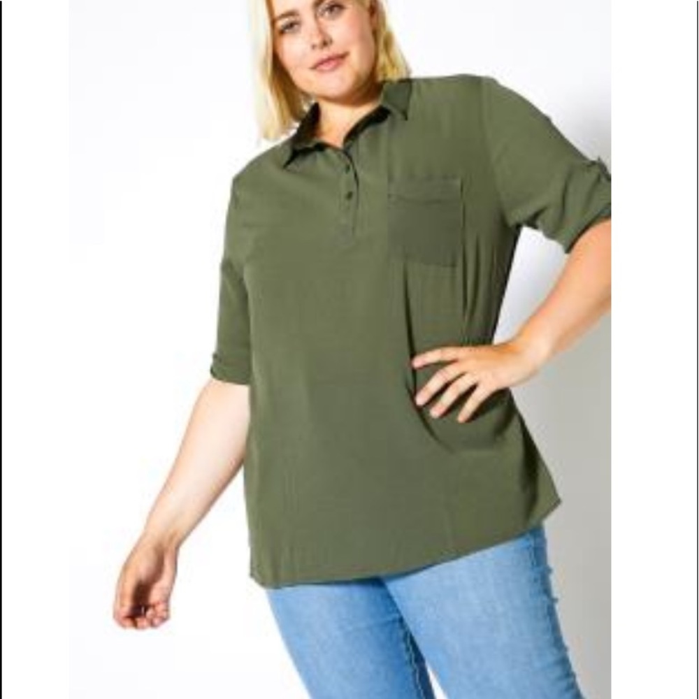 Sweet Lindsey Olive Blouse